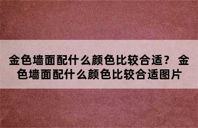 金色墙面配什么颜色比较合适？ 金色墙面配什么颜色比较合适图片